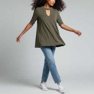 Pink Rose‎ Boho Cut Out Collar Blouse